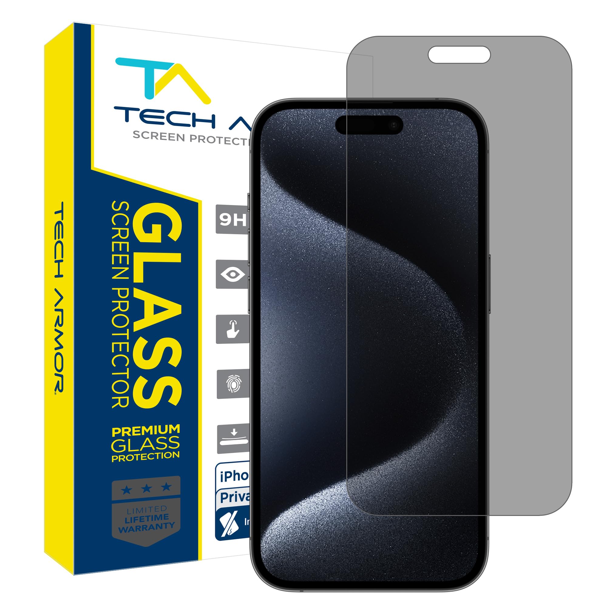 Tech Armor HD Film Screen Protector For iPhone 15 Pro Max 6.7 Inch - 4 Pack
