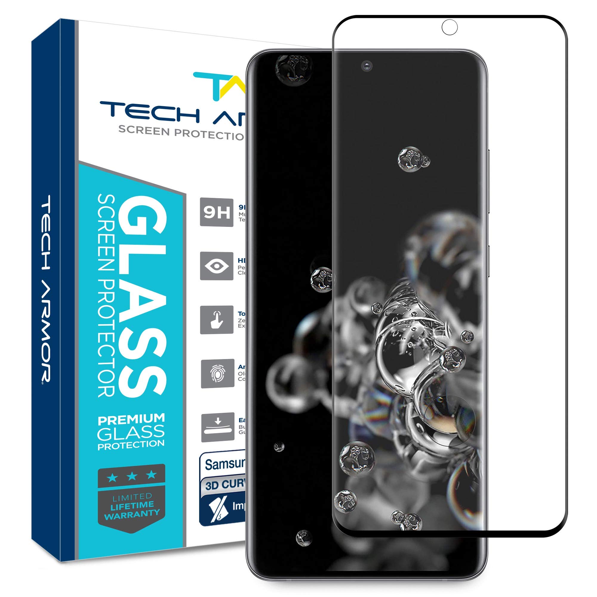 Screen Protector Samsung Galaxy S20 Ultra, 3D Tempered Glass Easy Fit,  Black de la  cu ✓ Livrare gratuita