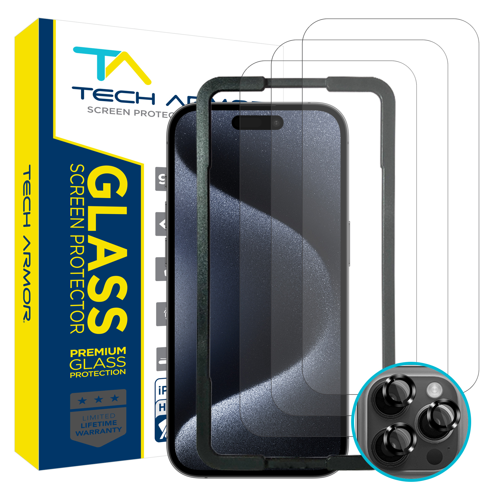 iPhone 15 Pro Max, Camera Lens Protector Glass