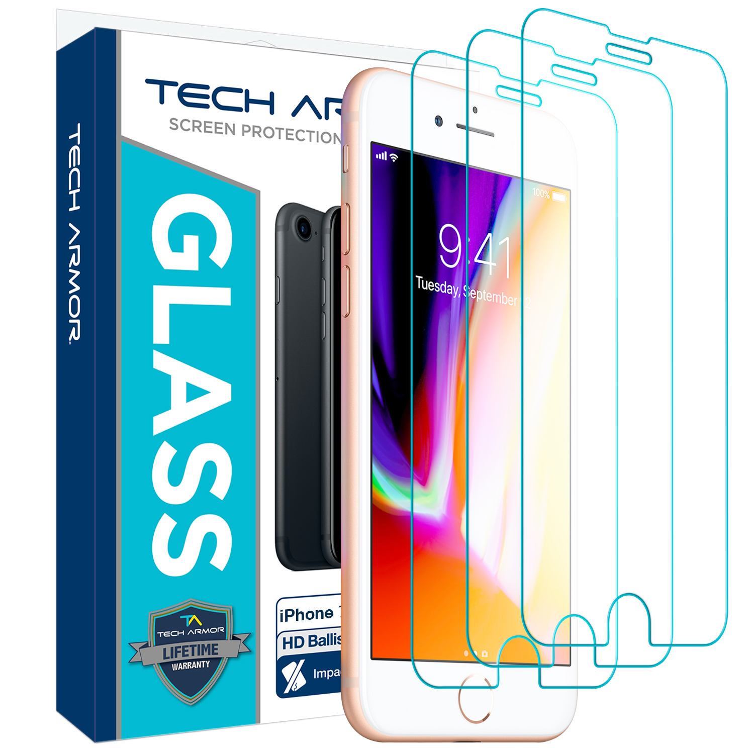 verwennen bestellen Republikeinse partij Tech Armor Ballistic Glass Screen Protector Designed for Apple iPhone 6 Plus,  6s Plus, iPhone 7